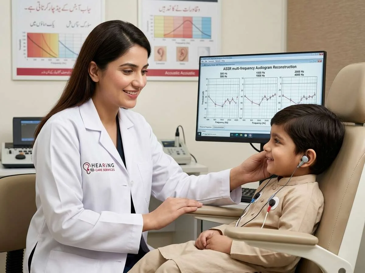 Auditory Steady State Response ASSR frequency hearing threshold graph